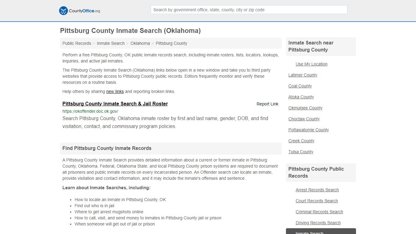 Inmate Search - Pittsburg County, OK (Inmate Rosters ...